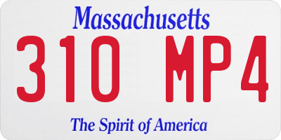 MA license plate 310MP4
