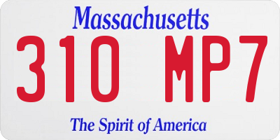 MA license plate 310MP7