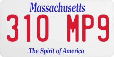 MA license plate 310MP9