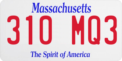 MA license plate 310MQ3