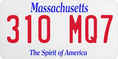 MA license plate 310MQ7