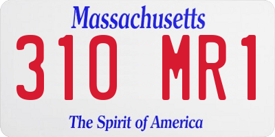 MA license plate 310MR1
