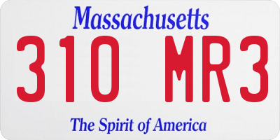 MA license plate 310MR3