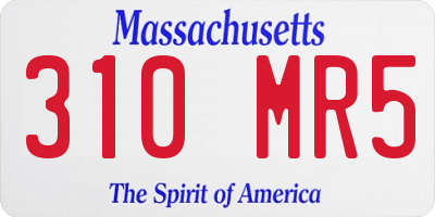 MA license plate 310MR5