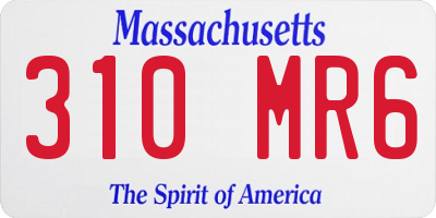 MA license plate 310MR6