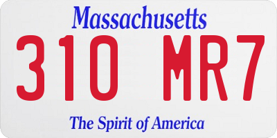MA license plate 310MR7