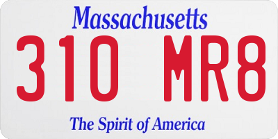 MA license plate 310MR8