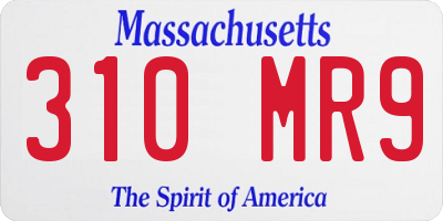 MA license plate 310MR9