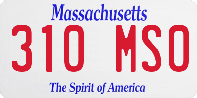 MA license plate 310MS0
