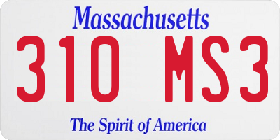 MA license plate 310MS3