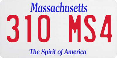 MA license plate 310MS4