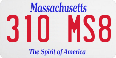 MA license plate 310MS8