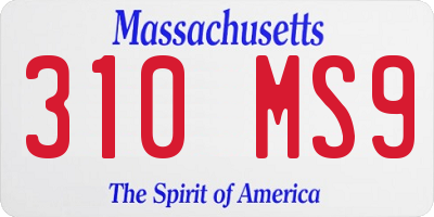 MA license plate 310MS9