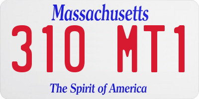 MA license plate 310MT1