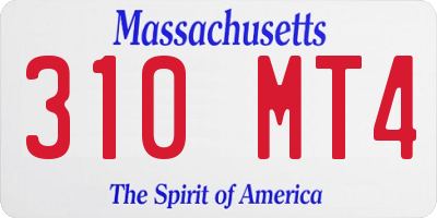MA license plate 310MT4