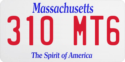 MA license plate 310MT6