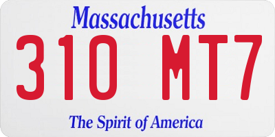 MA license plate 310MT7