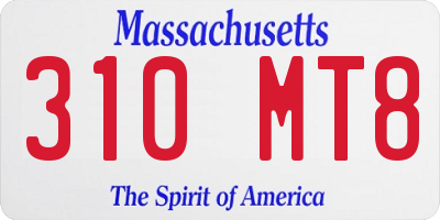 MA license plate 310MT8