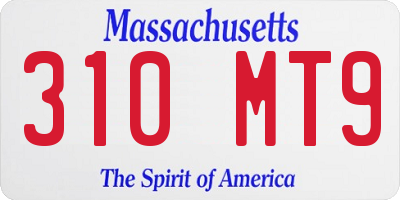 MA license plate 310MT9