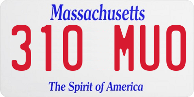 MA license plate 310MU0