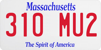 MA license plate 310MU2