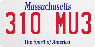 MA license plate 310MU3