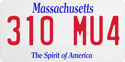 MA license plate 310MU4