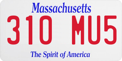MA license plate 310MU5