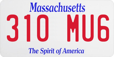 MA license plate 310MU6