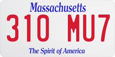 MA license plate 310MU7