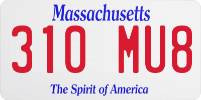 MA license plate 310MU8
