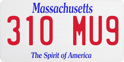MA license plate 310MU9