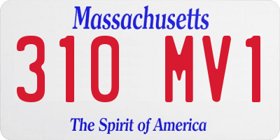 MA license plate 310MV1