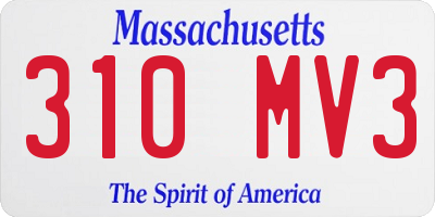 MA license plate 310MV3