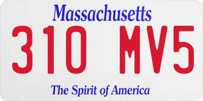 MA license plate 310MV5