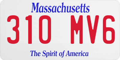 MA license plate 310MV6
