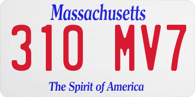 MA license plate 310MV7