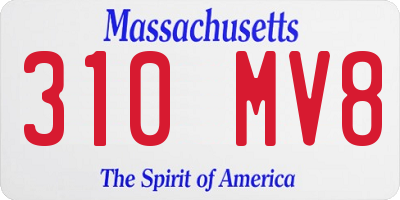 MA license plate 310MV8