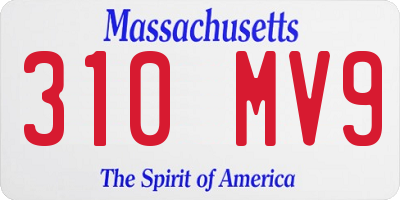 MA license plate 310MV9
