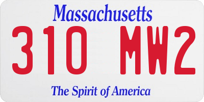 MA license plate 310MW2