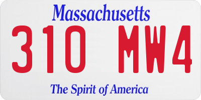 MA license plate 310MW4