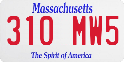 MA license plate 310MW5