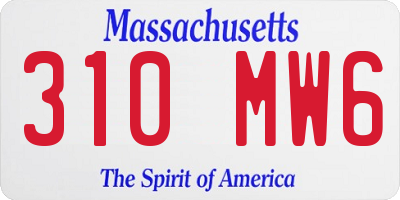 MA license plate 310MW6