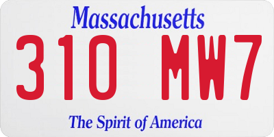 MA license plate 310MW7