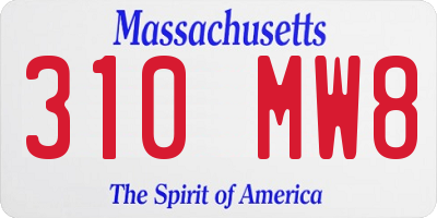 MA license plate 310MW8