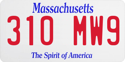 MA license plate 310MW9