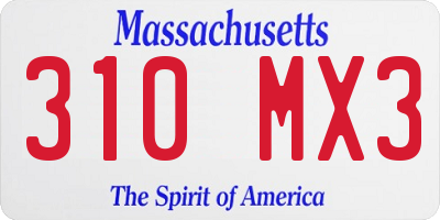 MA license plate 310MX3