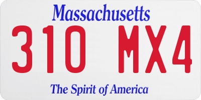 MA license plate 310MX4