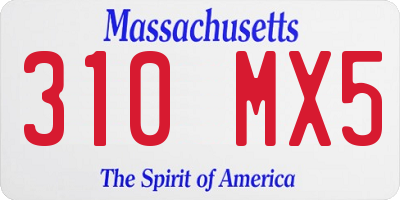 MA license plate 310MX5