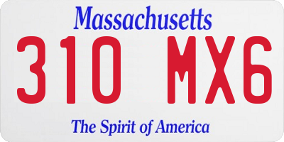 MA license plate 310MX6
